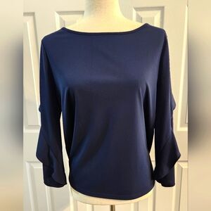 NEW PRICE: Navy Blue with Ruffle Sleeves by Ann Taylor
